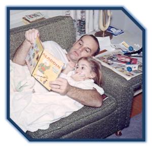 Daddy reading Aladdin to me when I was around three.